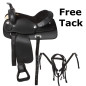 Duraleather Black Western Synthetic Horse Saddle Tack 16 17