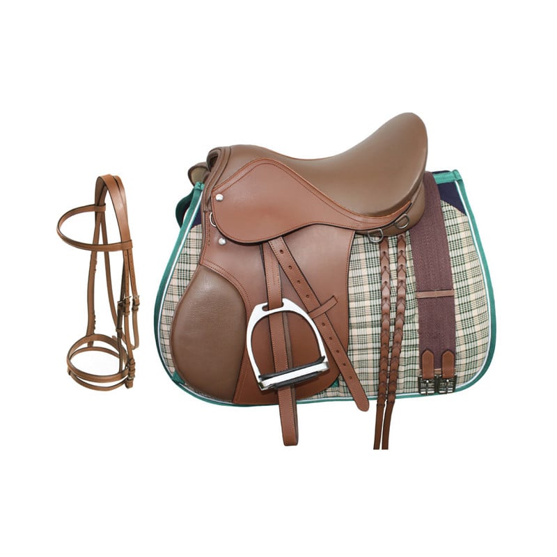 Tan Leather English Horse Saddle Tack Pad Package 18