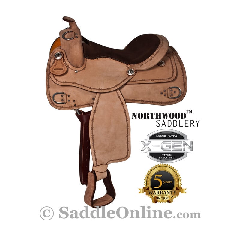 Premium Western Training Horse Leather Saddle 16 17