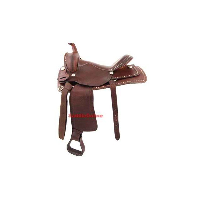 16 WESTERN TAIL RIDDING HORSE SADDLE LEATHER SEAT