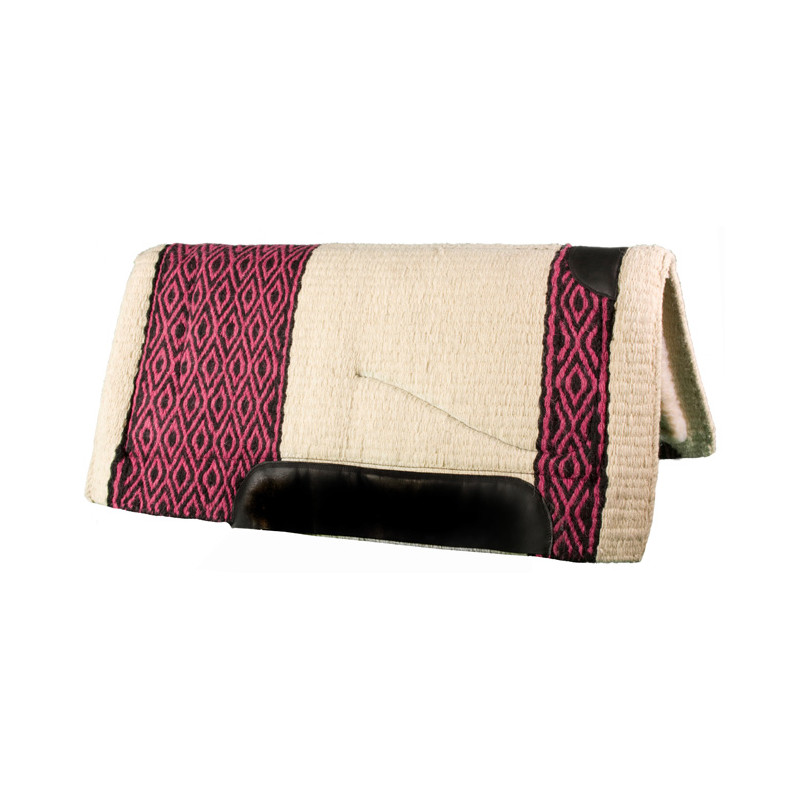 Pink Fuchsia Black Premium NZ Wool Fleece Western Saddle Pad
