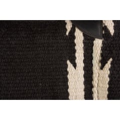 Black and Off-White Heavy Duty NZ Wool Western Horse Saddle Pad