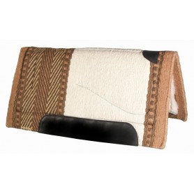 Off-White & Brown Heavy Duty Wool Western Horse Saddle Pad