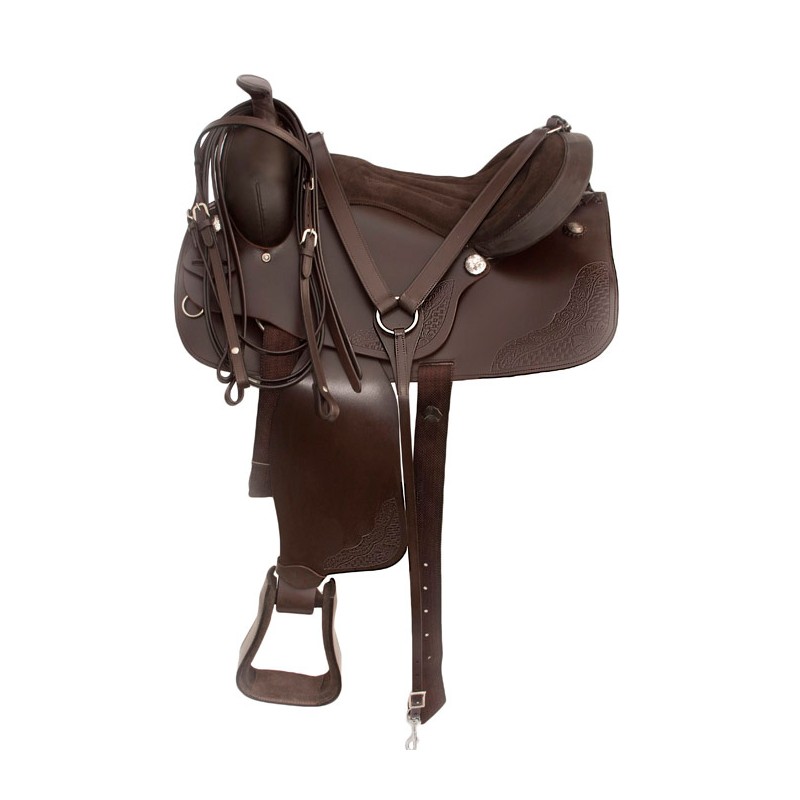 Western Pleasure Trail Horse Leather Saddle 15 17