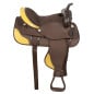 Brown Yellow Gator Light Weight Synthetic Saddle 16