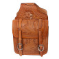 Premium Large Leather Hand Carved Tan Saddle Bags