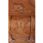 Premium Large Leather Hand Carved Tan Saddle Bags