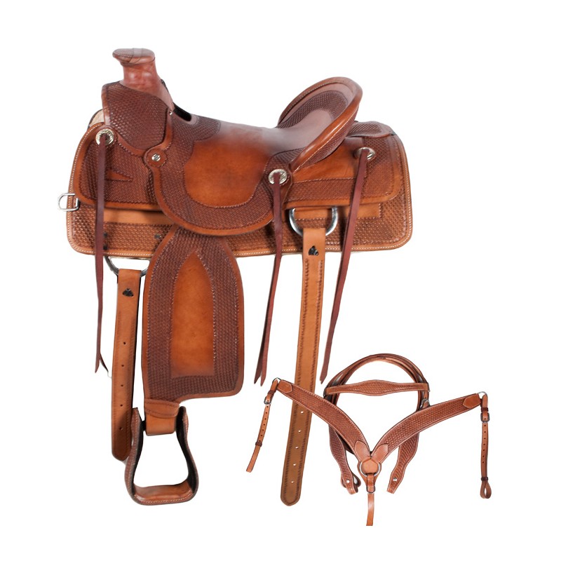 A Fork Ranch Work Leather Horse Saddle 15 17