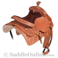 Western Pleasure Trail Horse Leather Saddle Tack 16