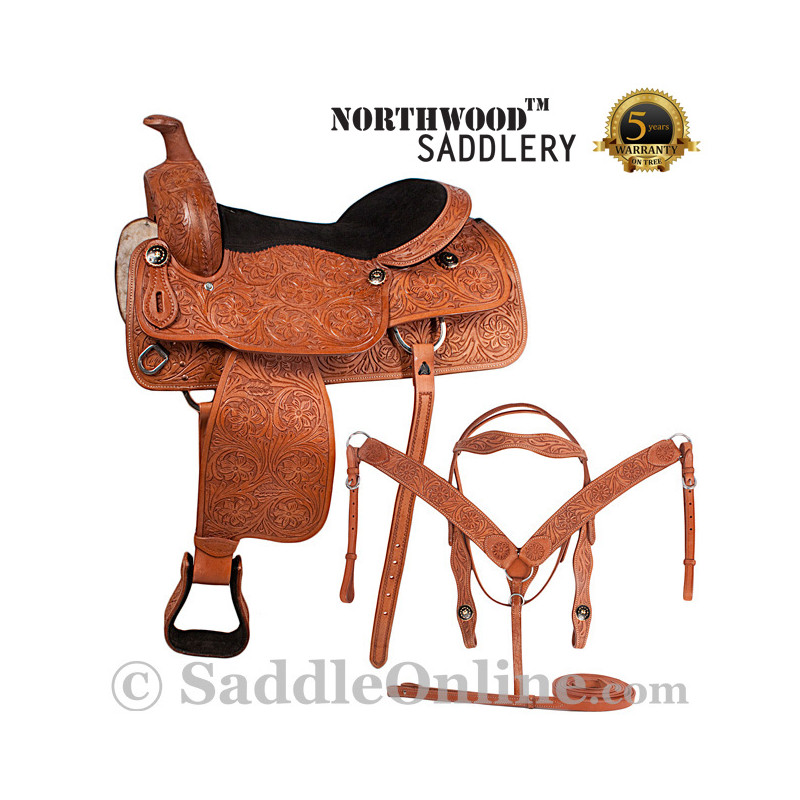 Texas Star Hand Carved Western Horse Saddle 17