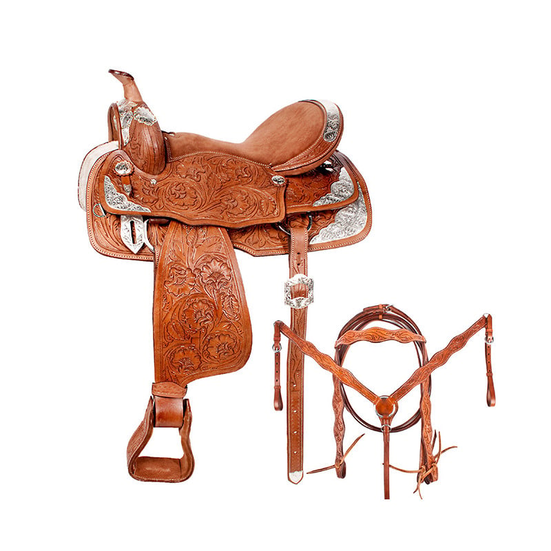 Western Tan Show Saddle Horse Leather Tack Set 15