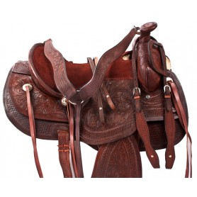 Sale Tooled Comfy Padded Leather Saddle 16 17