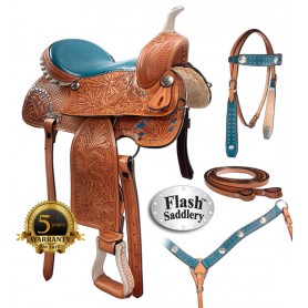 True Cowgirl Blue Barrel Racing Western Saddle By Flash