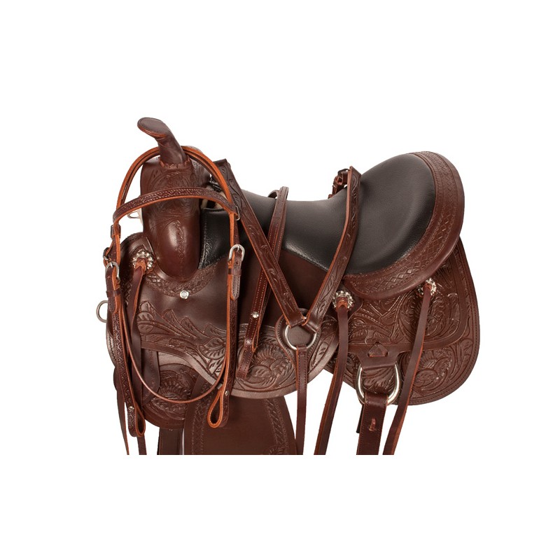 Premium Handtooled Leather Arabian Trail Horse Saddle 16