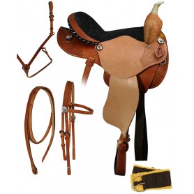 Rawhide Horn Deep Cantle Two Tone Saddle 14 16