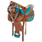 Turquoise Inlay Barrel Racing Western Horse Saddle 14 16