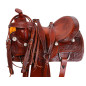 Brown Leather Ranch Cutting Western Horse Saddle 16 17