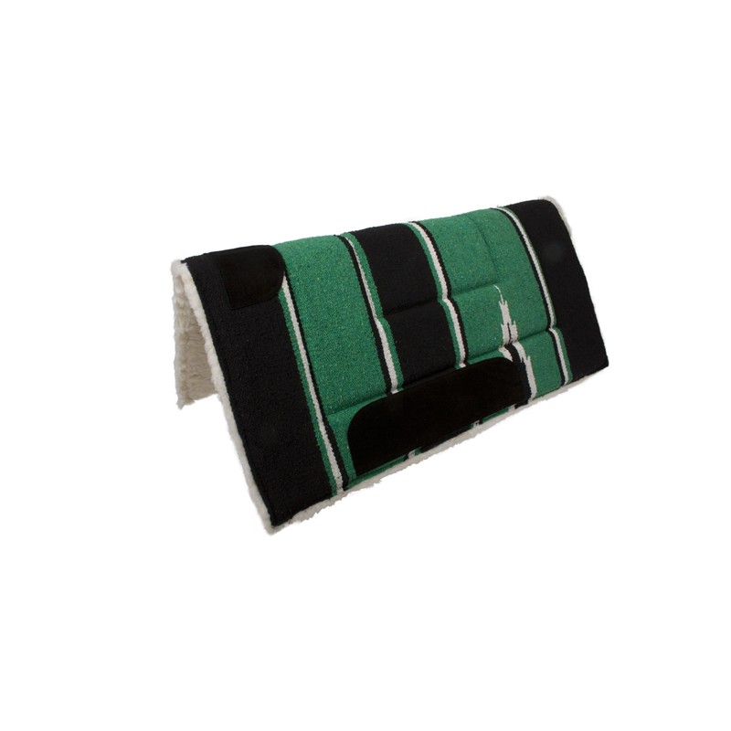 Black Green Navajo Acrylic Fleece Western Horse Saddle Pad 32x32