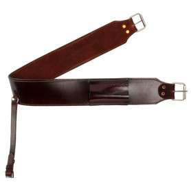 Dark Brown Thick Leather Rear Flank Back Cinch