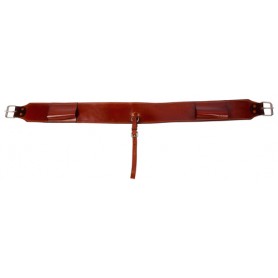 Brown Thick Leather Rear Flank Western Back Cinch