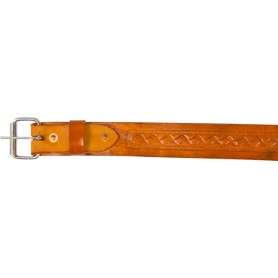 Natural Tan Leather Tooled Rear Flank Horse Back Cinch
