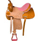 Pink Hand Carved Barrel Racing Western Horse Saddle 16