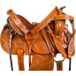 Brown Studded Barrel Racer Western Horse Saddle Tack 15 16