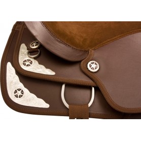 9827 Brown Synthetic Silver Show Horse Saddle Tack Pad 15 18