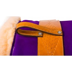 9831 Purple Bareback Saddle Pad With Leather Stirrups Girth