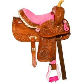 9835M Pink Youth Kids Mini Miniature Horse Western Saddle Tack