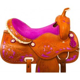 9881 Royal Purple Barrel Racing Western Horse Saddle Tack 14 16