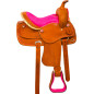 Pink Pleasure Trail Barrel Kids Seat QH Saddle Tack 13