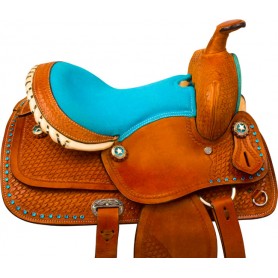 9878M Miniature Horse Turquoise Western Mini Saddle Tack 10