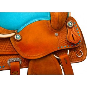 9878M Miniature Horse Turquoise Western Mini Saddle Tack 10