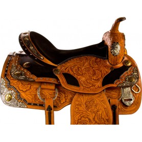 9884 Blingy Silver Cross Western Show Horse Saddle Tack 15 17