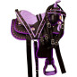 Purple Crystal Youth Kids Pony Synthetic Saddle Tack 12