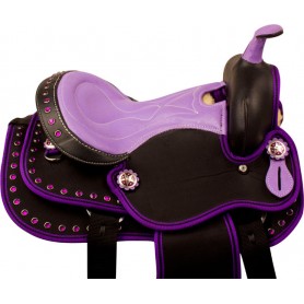 9897P Purple Crystal Youth Kids Pony Synthetic Saddle Tack 10 13