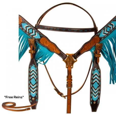 Louis Vuitton White with Teal & White Fringe  Horse accessories, Barrel  racing tack sets, Barrel racing tack