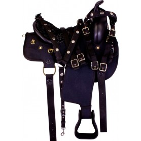 9961 Black Round Skirt Synthetic Western Horse Saddle Tack 15 18