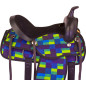 Blue Green Trail Synthetic Western Horse Saddle Tack 16