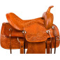 Tooled Brown Western Pleasure Trail Horse Saddle Tack 16 18
