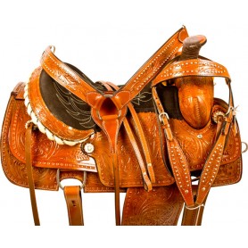 10003 Tooled Ranch Pleasure Roping Western Horse Saddle Tack 16