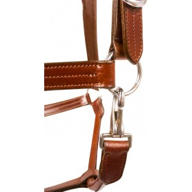 10033 Brown Leather Triple Stitched Adjustable Padded Horse Halter