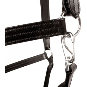 10035 Brown Leather Triple Stitched Adjustable Padded Horse Halter [10033]