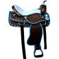Blue Synthetic Western Pleasure Trail Saddle Tack 14