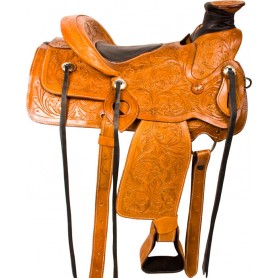 10048 Tooled Wade Ranch Roping Western Horse Saddle Tack 15 16