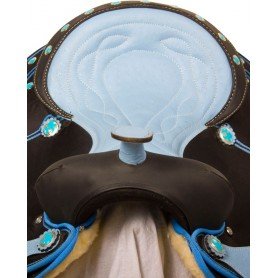 10059 Blue Concho Western Trail Synthetic Horse Saddle Tack 14 16