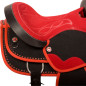 Red Black Crystal Cordura Western Horse Saddle Tack 14