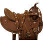 Round Skirt Brown Synthetic Western Horse Saddle Tack 15