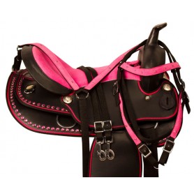 10114 Pink Crystal Dura Leather Western Horse Saddle Tack 14 15